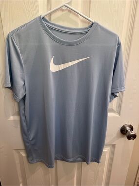 Nike Light Blue Short Sleeve Swoosh Tee